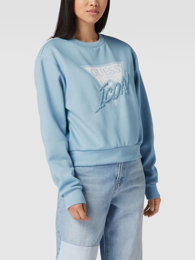 Guess Sweatshirt mit Logo-Print Modell 'CN ICON' Hellblau 4