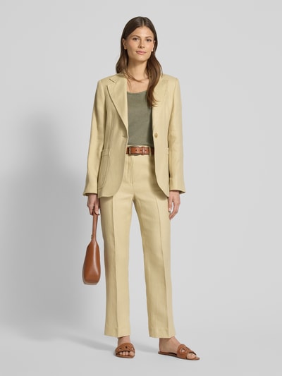 Weekend Max Mara Regular Fit Stoffhose mit Bügelfalten Modell 'AGAPE' Sand 1