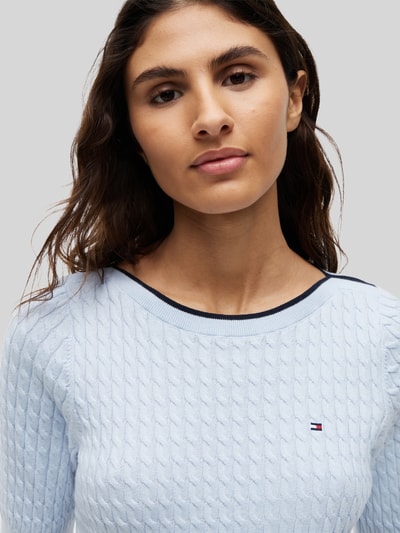 Tommy Hilfiger regular fit pullover van puur katoen met korte mouwen Lichtblauw - 3