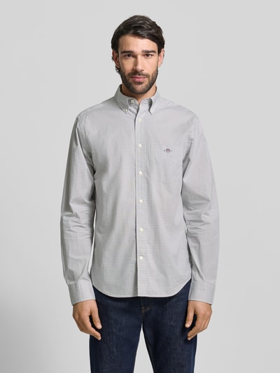 GANT Koszula casualowa o kroju slim fit z wyhaftowanym logo Jasnoszary 4