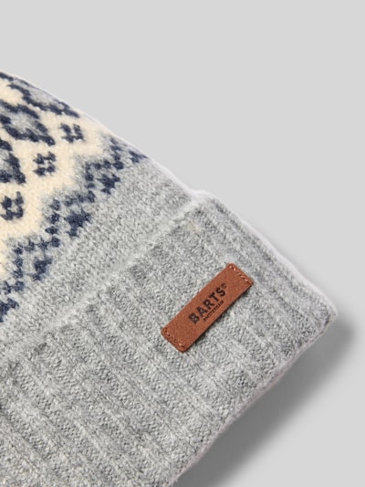 Barts Beanie met labeldetail, model 'Gregory' Zilver gemêleerd - 2