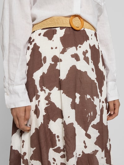 ZABAIONE Midirok met riem, model 'Le44naa' Middenbruin - 3