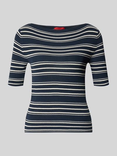 MAX&Co. Slim Fit Strickpullover aus Baumwoll-Mix Modell 'PASATTA' Marine 2