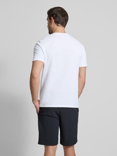 Strellson T-shirt z prążkowanym, okrągłym dekoltem model ‘Fisher’ Biały 5