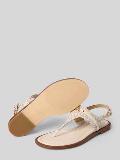 Produktfoto, Sandalen aus Leder-Mix Modell 'Mandy' von MICHAEL Michael Kors, leermix, afgeronde pasvorm, logodetail, open hiel, gladde zool, hakhoogte maat 40: 2 cm