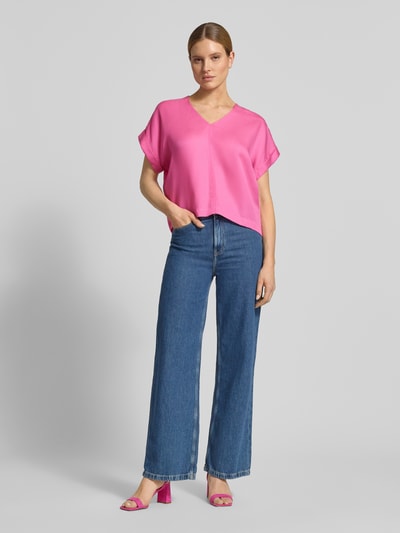 Lanius relaxed fit blouse van puur lyocell Felroze - 1