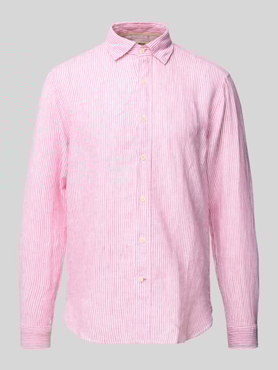 FIL NOIR Regular Fit Businesshemd aus reinem Leinen Modell 'ROMA' Pink 2