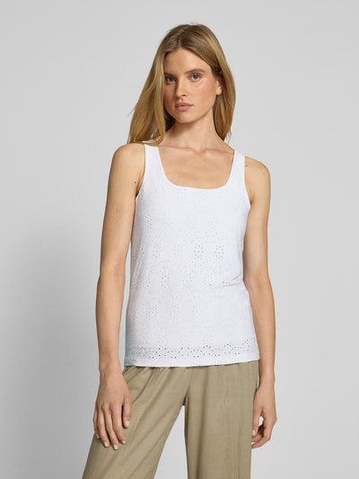 Soyaconcept Top mit Lochstickerei Modell 'INGELA' Weiss 4