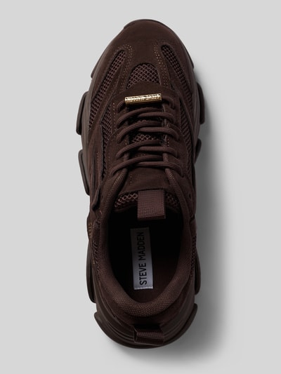 Productfoto, Sneaker mit Label-Detail Modell 'Possession' van Steve Madden in donkerbruin met afgerond model, vetersluiting, profielzool, hakhoogte maat 40: 6 cm, schachthoogte: 6 cm, schachtbreedte: 8 cm