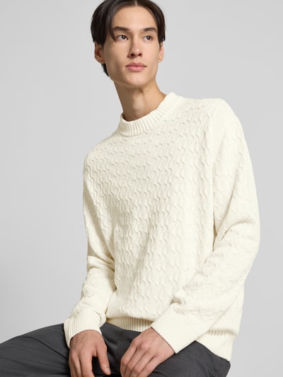 SELECTED HOMME Regular fit gebreide pullover van puur katoen, model 'PHILIP' Offwhite - 3