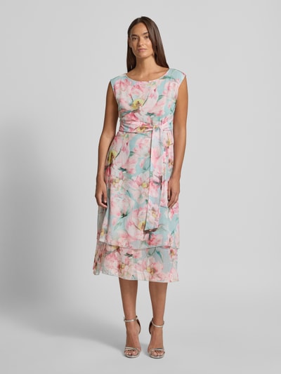 Betty Barclay midi-jurk met strikceintuur Rosé - 4