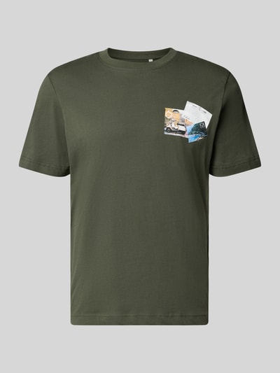 Tom Tailor Regular Fit T-Shirt aus reiner Baumwolle Oliv 2
