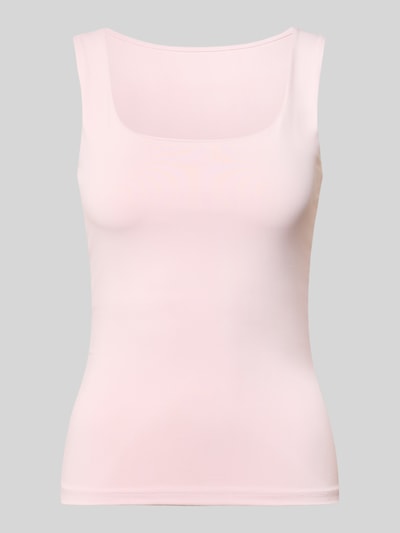 Productfoto, Slim Fit Tank Top met U-hals model 'LULA' van Pieces, effen look, brede bandjes, dames singlet, zachte roze tint, gladde textuur