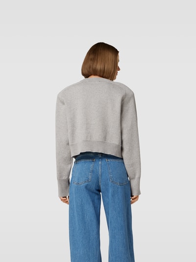 ROTATE Cropped Sweatshirt mit Kaschmir-Anteil Mittelgrau 5