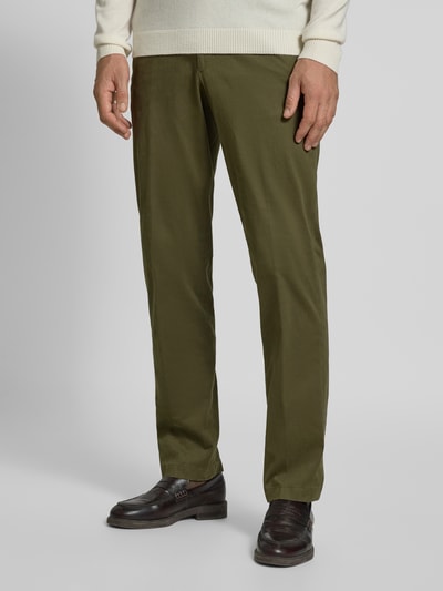 Hiltl Regular Fit Stoffhose mit Bügelfalten Modell 'Peaker' Oliv 4