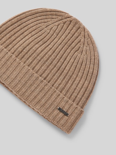 JOOP! Collection Beanie aus Wolle mit Label-Detail Modell 'FRANCIS' Camel 2