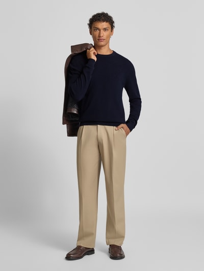 Matinique Gebreide pullover van kasjmier model 'mordy' Marineblauw - 1