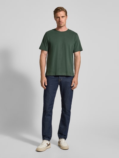 SELECTED HOMME Regular fit T-shirt van puur katoen, model 'CHRIS' Donkergroen - 1