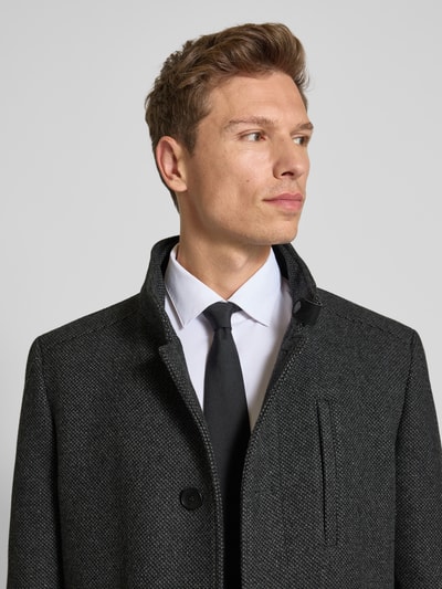 Cinque Regular fit lange jas met opstaande kraag, model 'Arsenal' Antraciet - 3