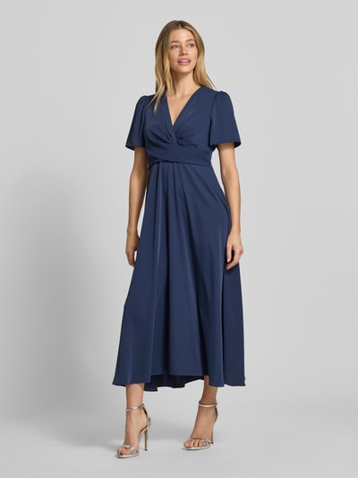 Christian Berg Cocktail Cocktailkleid mit V-Ausschnitt Marine Melange 1