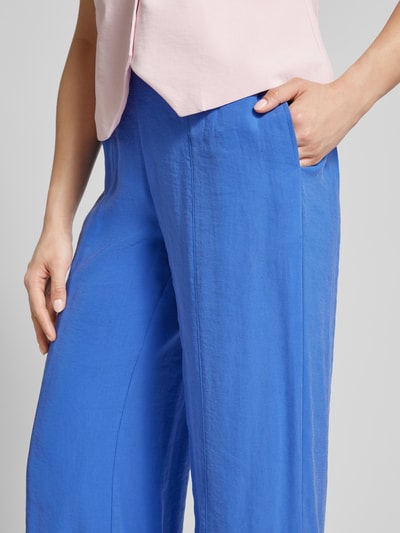 Milano Italy Wide Leg Stoffhose mit elastischem Bund Blau 3