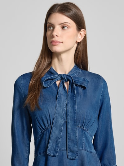 HUGO Mini Jeanskleid mit Schluppe Blau 3