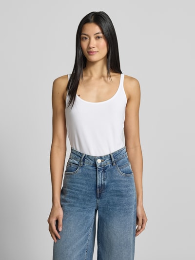 OPUS Slim Fit Tank Top aus Baumwoll-Mix Modell 'Ina/Dailies' Weiss 4