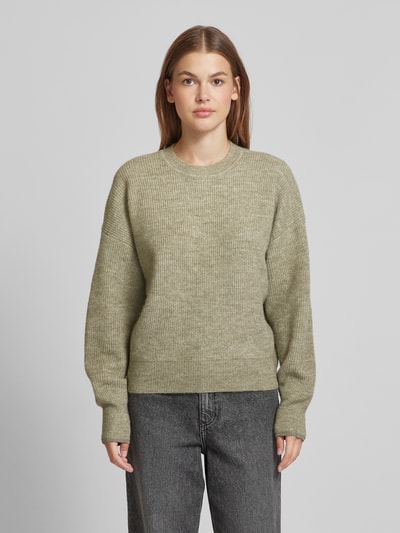 Scotch & Soda Gebreide pullover met extra brede schouders Lindegroen - 4