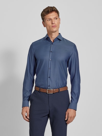 Jake*s Slim fit zakelijk overhemd van premium kwaliteit met extra lange mouwen Marineblauw - 4