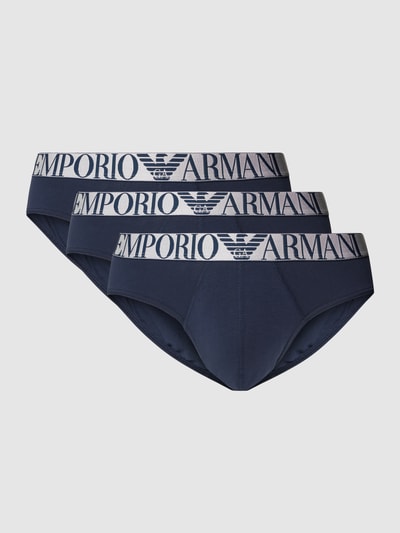 Emporio Armani Pants mit elastischem Logo-Bund im 3er-Pack Marine 1