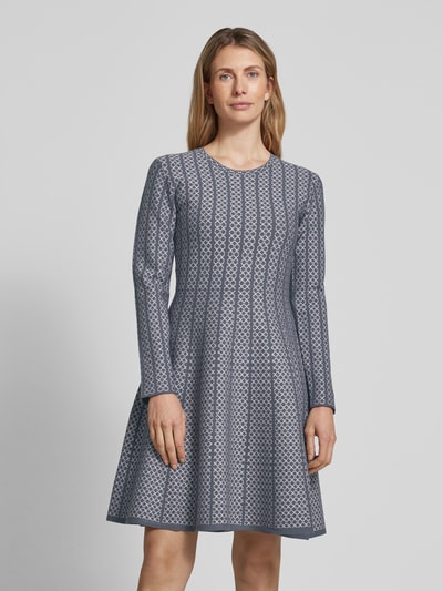 Emporio Armani Knielanges Kleid mit Rundhalsausschnitt Dunkelgrau 4