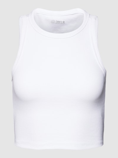 Jake*s Casual Tank Top in Ripp-Optik Weiss 2