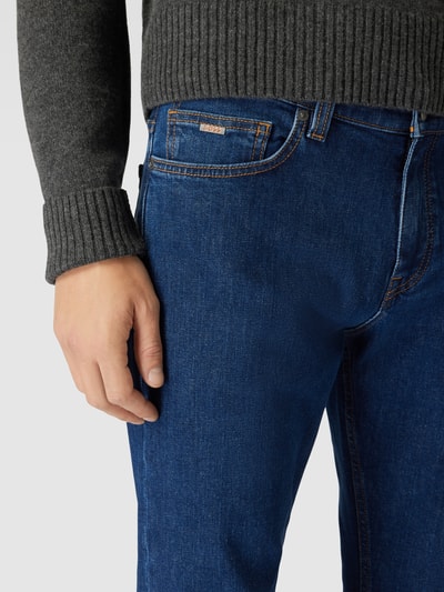 BOSS Orange Slim fit jeans in labeldetail, model 'Delaware' Blauw - 3