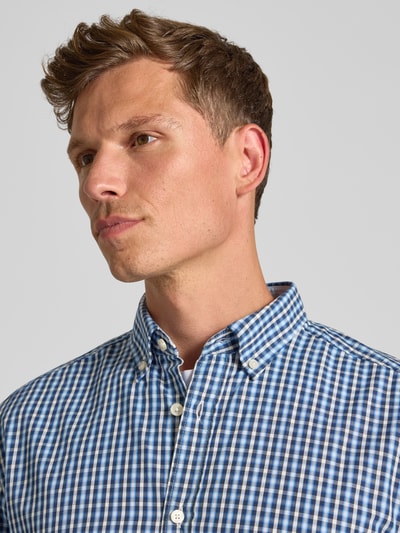 OLYMP Level Five Regular fit vrijetijdsoverhemd met button-downkraag Marineblauw - 3