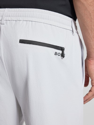 BOSS Green Tapered fit broek met tunnelkoord, model 'CONVERT PLEAT' Lichtgrijs - 3