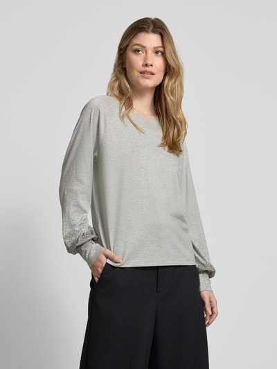 monari Longsleeve mit Ziersteinbesatz Silber 4