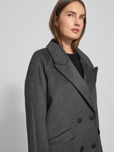Vero Moda Relaxed Fit Wollmantel mit doppelreihiger Knopfleiste Modell 'HARPER' Dunkelgrau 3