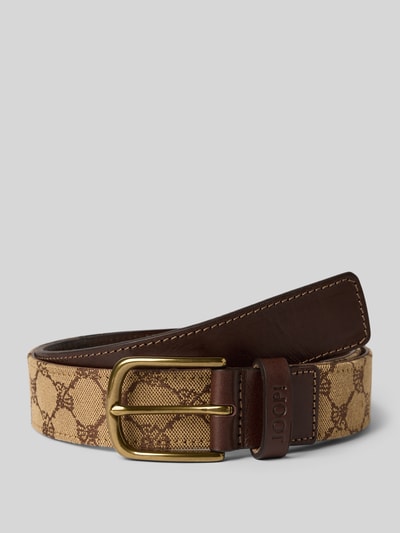 JOOP! Collection Riem met logomotief en doornsluiting Middenbruin - 1