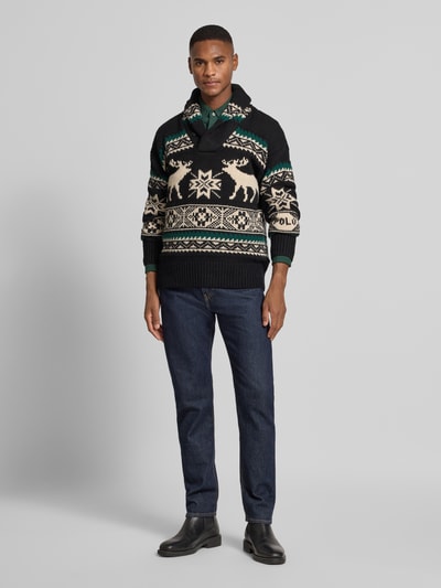 Polo Ralph Lauren Gebreide pullover met opstaande kraag Zwart - 1