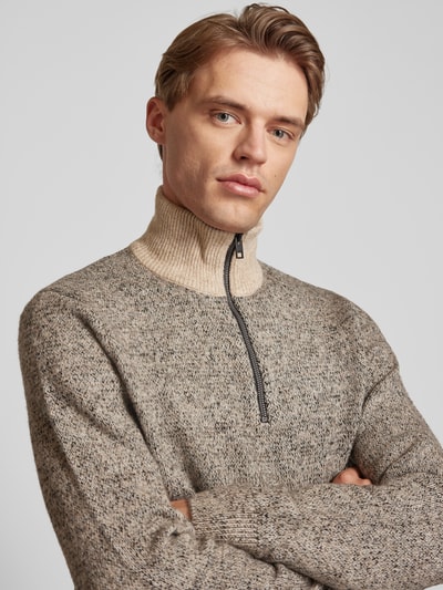 Jack & Jones Gebreide coltrui, model 'COSPACE' Beige - 3