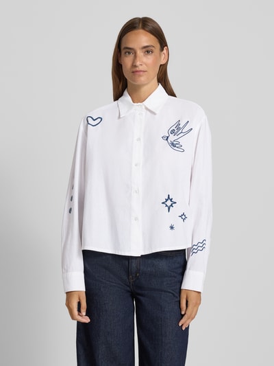 Jake*s Casual Hemdbluse mit Knopfleiste Weiss 4