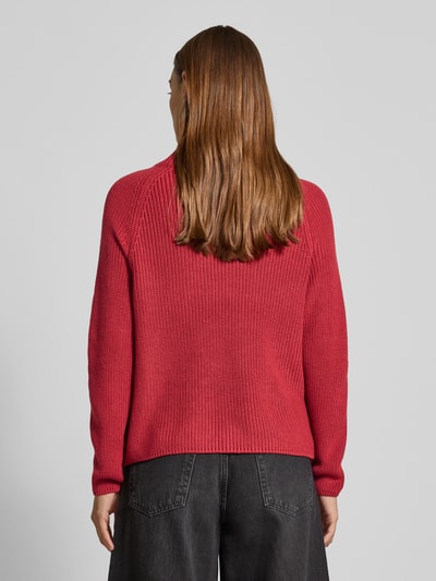 monari Regular Fit Pullover in Strick-Optik Modell 'Basic' Rot 5