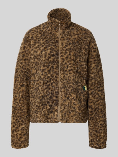 PIECES Regular Fit Teddyjacke mit seitlichen Eingrifftaschen Modell 'KATTY' Hazel Melange 2