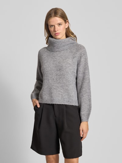 Only Golf o kroju regular fit z dodatkiem wełny model ‘GILA’ Średnioszary melanż 4