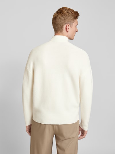 Emporio Armani Strickpullover aus Schurwolle mit Stehkragen Offwhite 5