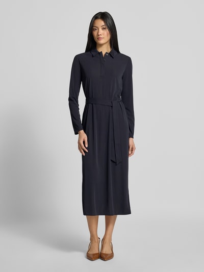 MM by Max Mara Midi-jurk met strikceintuur model 'FRAGOLA' Zwart - 4