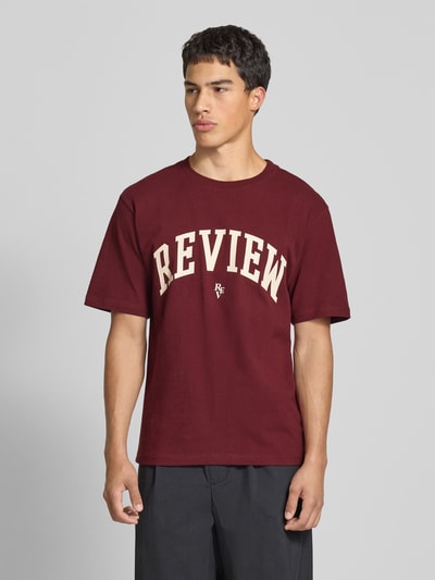 REVIEW T-shirt z nadrukiem z logo Rdzawoczerwony 4