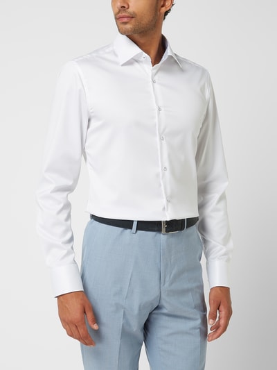 Eterna Slim Fit Business-Hemd aus Twill Weiss 4