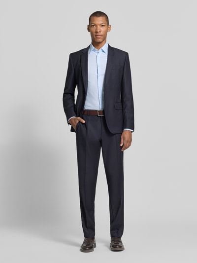 Jake*s Slim Fit Businesshemd aus reiner Baumwolle Bleu 1