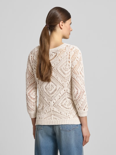 monari Strickshirt mit Rundhalsausschnitt Ecru 5